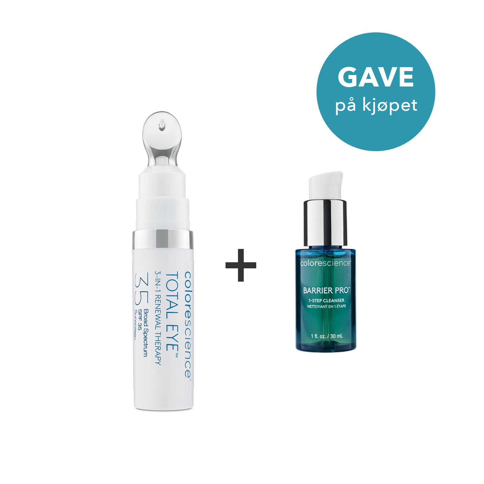 Colorescience kampanje - Kjøp Total Eye 3-in-1 Renewal Therapy få Barrier Pro 1-step cleanser i gave