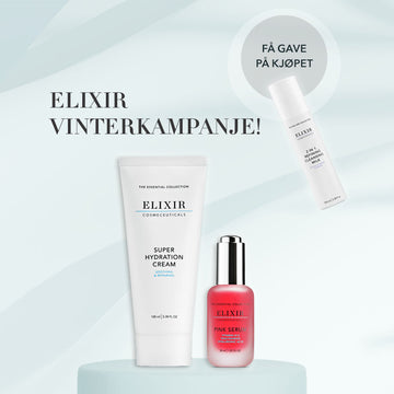 Elixir Vinterkampanje - kjøp Pink Serum og Super Hydration Cream sammen, få 2in1 Refining Cleansing Milk i gave