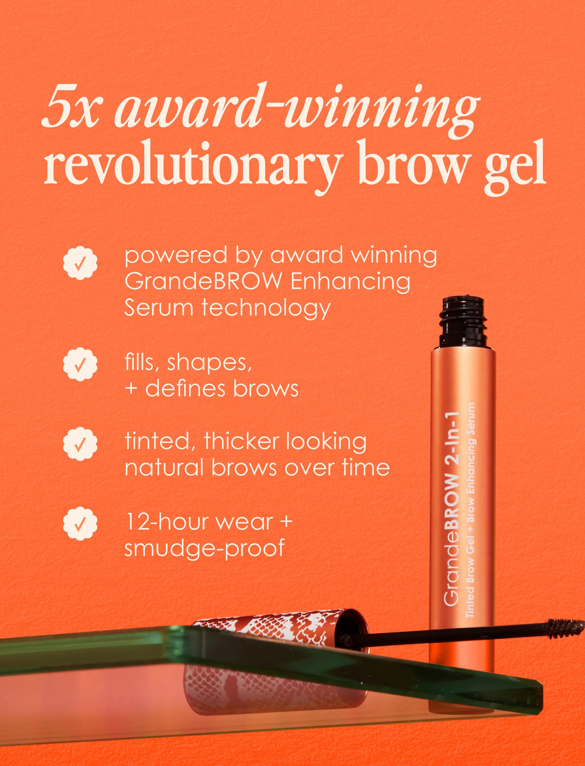 GrandeBROW 2-in-1 Tinted Brow Gel + Brow Enhancing Serum Prisvinnende