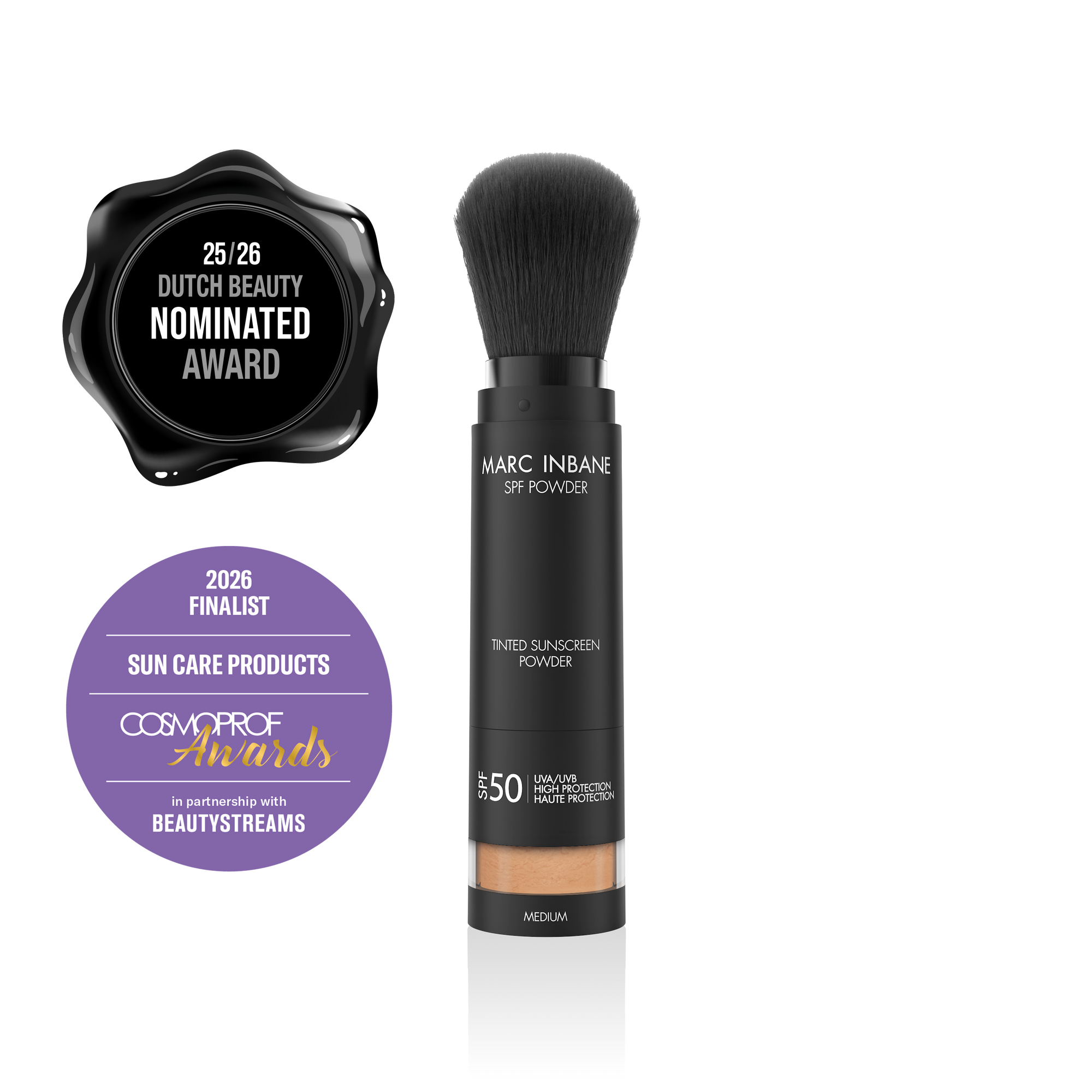 Marc Inbane Tinted SPF 50 Powder Brush prisvinner