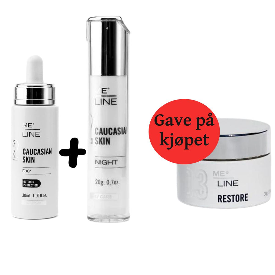 Kjøp Meline Caucasian Skin Day og Night, FÅ Meline Restore Cream i gave