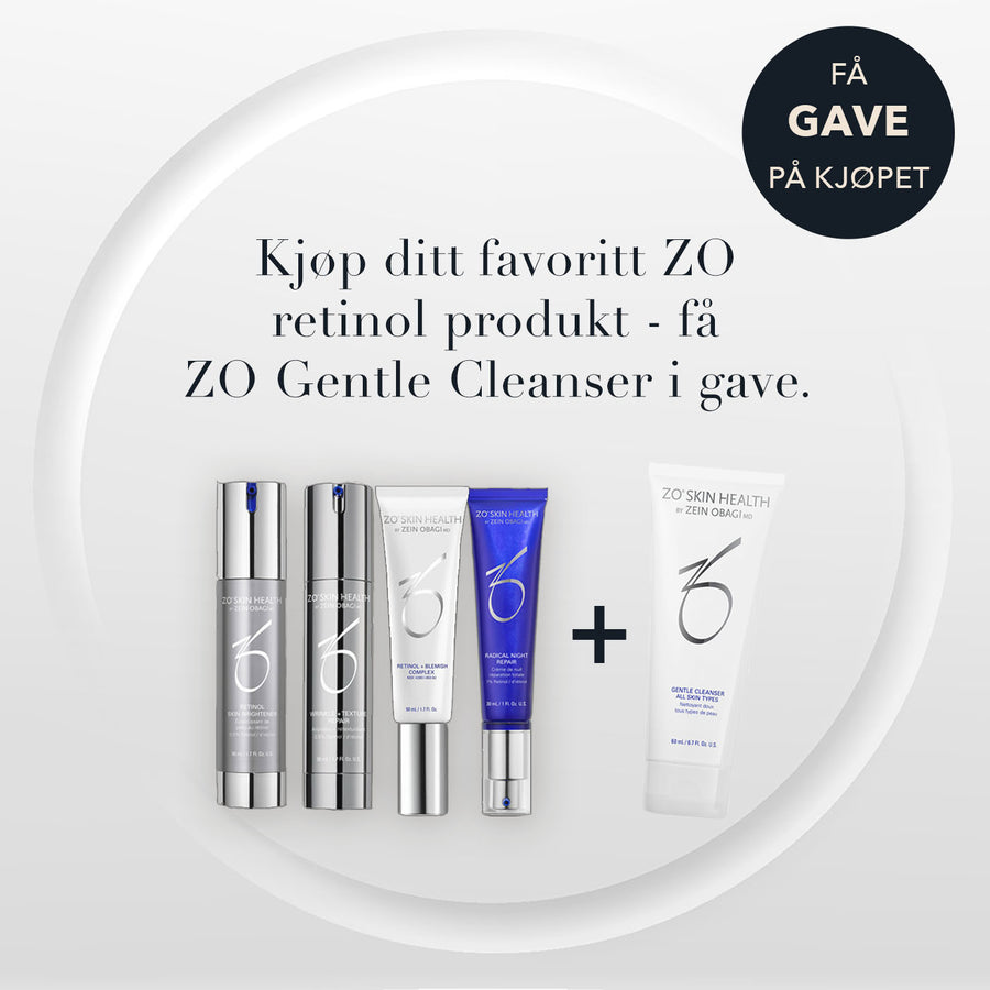 Kjøp ditt favoritt ZO retinol produkt - få 
ZO Gentle Cleanser i gave.