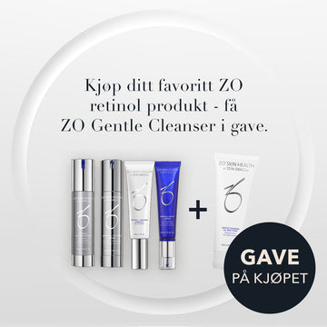 ZO kampanje: Kjøp ditt favoritt ZO Retinol produkt, få ZO Gentle Cleanser i gave.