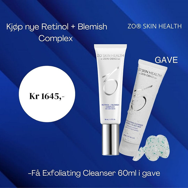 ZO Nyhetskampanje: Kjøp Retinol + Blemish Complex, FÅ ZO Exfoliating Cleanser 60 ml