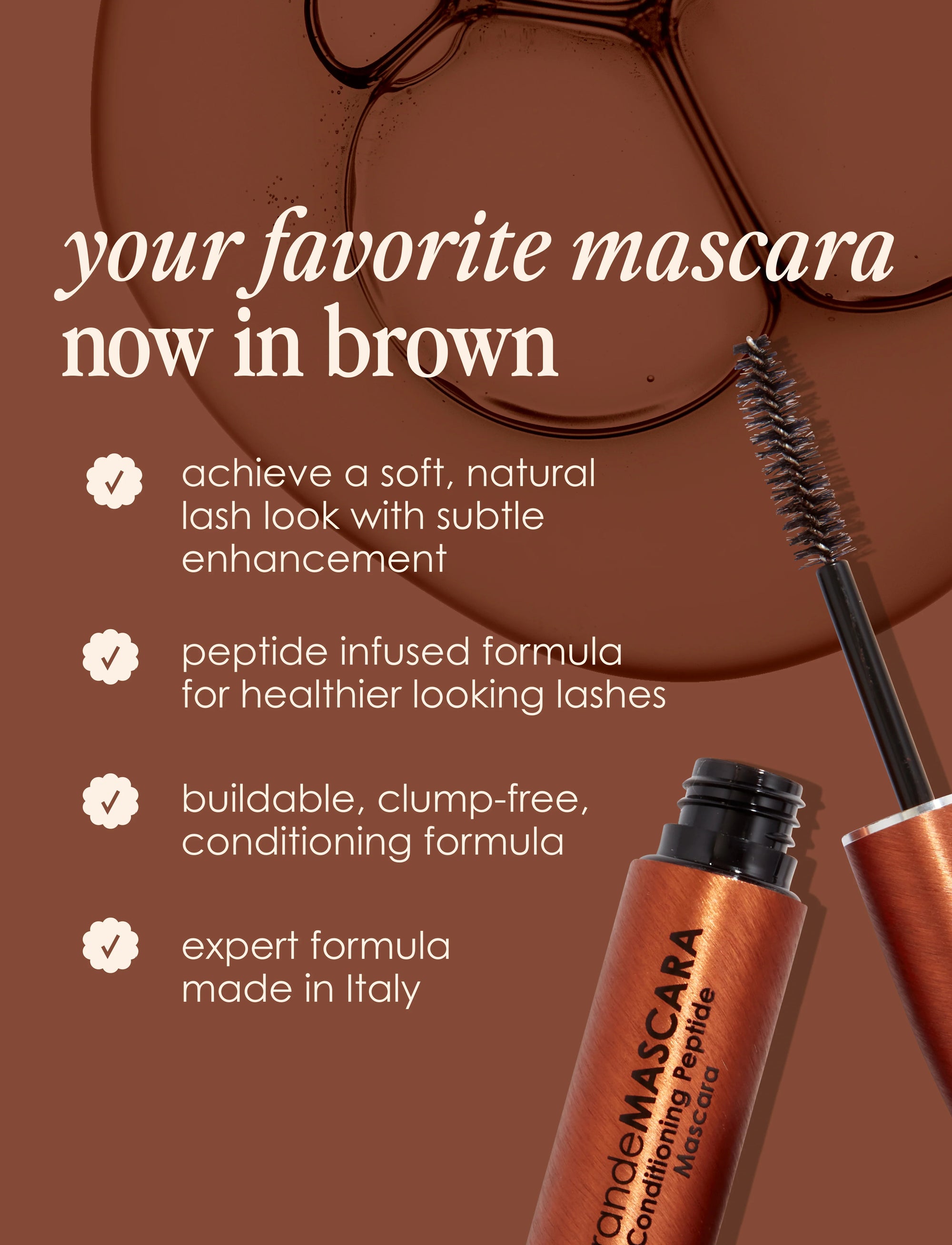 GrandeMASCARA Conditioning Peptide Mascara Brown