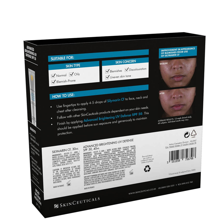 SkinCeuticals Double Defence Silymarin CF Kit for Fet og Uren Hud