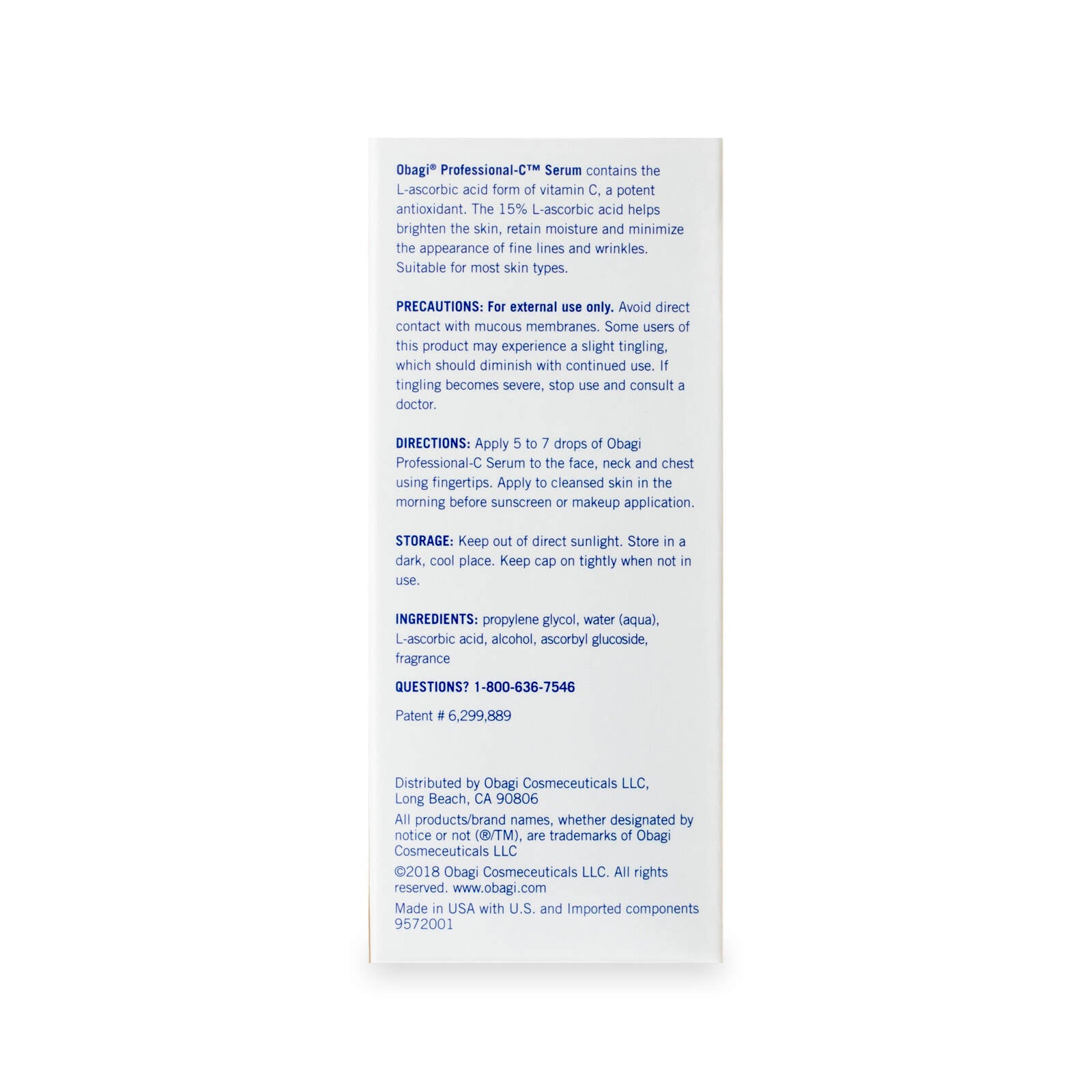 Obagi Medical Professional C Serum Eske bakside